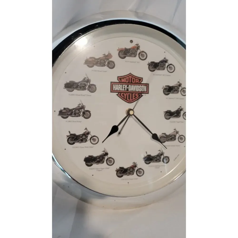 Harley-Davidson Wall Clock Motorcycle Models Works Sound Missing Battery Cover